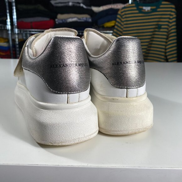 Alexander McQueen Oversized Double Strap White Leather Sneakers size EU 36 1/2 - Picture 4 of 12